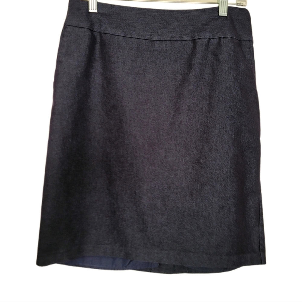 Merona Skirt Womens Size 6 Navy Blue Denim Pencil Regular Rise Career Basics